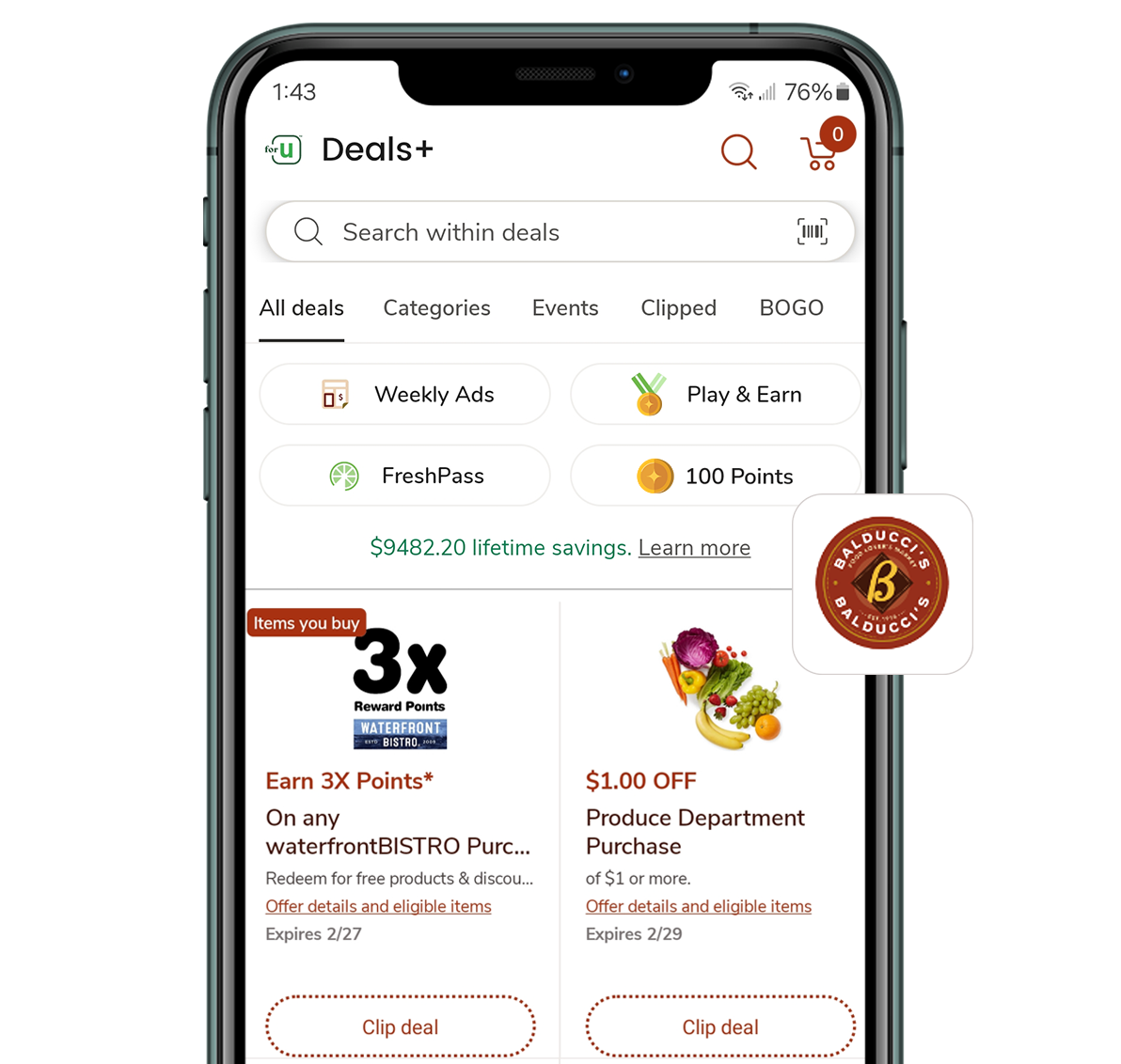 Balduccis APP Deals Tab